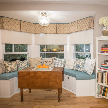Cozy Cottage Kitchen Remodel | Bright White Cabinetry & Bay-Window Seating