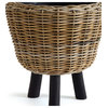Woven Rattan Dry Basket Plant Riser 17"