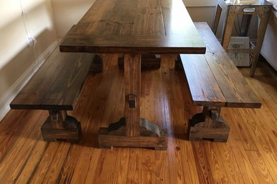 Custom Farm table and matching benches