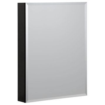 CRAFT + MAIN MMC2330 23" x 30" Frameless Single Door Mirrored - Black
