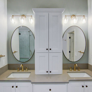 Contemporary Bohemian Primary Bath + Closet Remodel Overland Park, KS