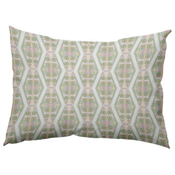 Detailed Geo Decorative Throw Pillow, Fresh Green, 14"x20"