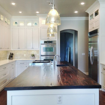 DeVos Woodworking's Distressed & Stained Island Top designed by Valerie Helgeson
