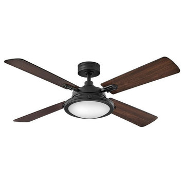 54 Inch 4-Blade Ceiling Fan Light Kit-Matte Black Finish - Ceiling Fans