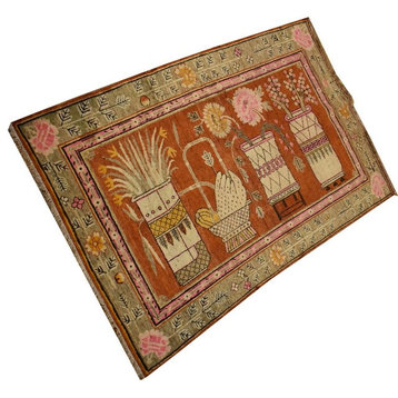 Antique Samarkand Khotan Oriental Rug, 4'8"x7'8"