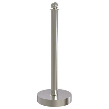Contemporary Counter Top Kitchen Paper Towel Holder, Satin Nickel