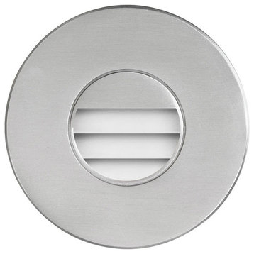 Bran Round Outdoor LED Wall Light With Louver, Brushed Aluminum