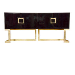 Worlds Away Braxton Rosewood Console Gold Leaf base - Baby And Kids