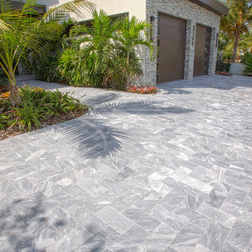 Ice Marble Driveway and Patio Pavers & Oceana Ledgestone