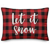 Let It Snow, Buffalo Check Plaid 14x20 Lumbar Pillow