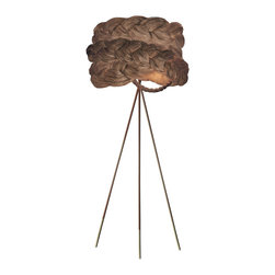 The Bride Floor Lamp - Brown Handmade Braided Paper Lampshade- MB Collection - Floor Lamps