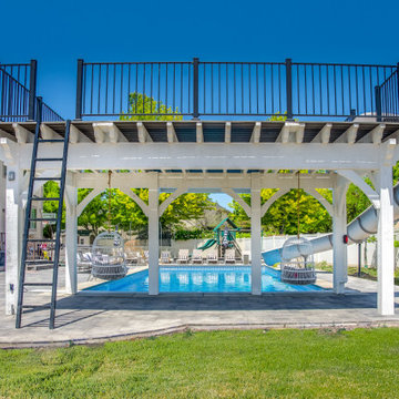 Entertainment Size | Pergola Pool Diving Deck & Slide