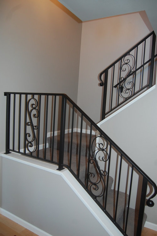 Front Entry and Stairwell Update Wrought Iron Railings