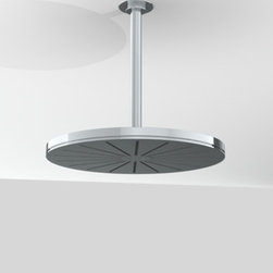 Vola 060A+100 Round Ceiling-Mounted Showerhead with Arm and Rosette - Products