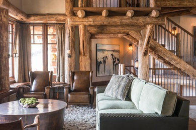 Living room - rustic living room idea in Other