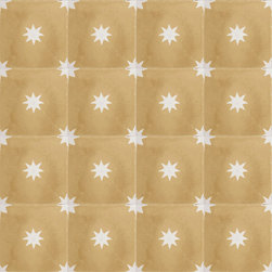 Yellow Stars Cement Tile - Wall And Floor Tile