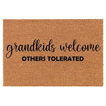 Coir Doormat Grandkids Welcome Others Tolerated Granparent  (24" x 16" Small)