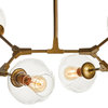 Midcentury Modern 8 Light Chandelier Abstract Burst Brass Bronze Gold Adjustable