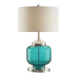 Green Glass Table Lamp - Table Lamps