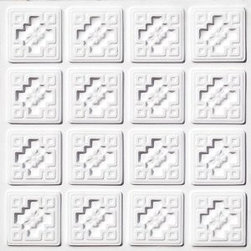 103 White Matte Faux Tin Ceiling Tile 24x24 - Algiers - Ceiling Tile