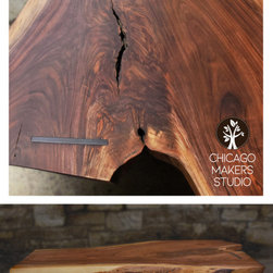 Live Edge Black Coffee Table Walnut - Coffee Tables