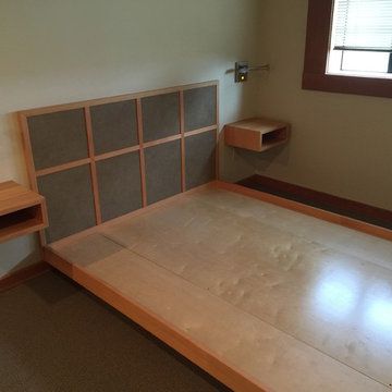 Laminate and fir platform bed and night stands