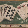 Wallpaper Border Gambling Game Green Red Beige Black Brown 7"x15' 5813120