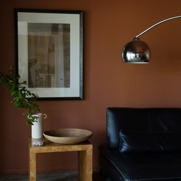 Terracotta and green cozy den