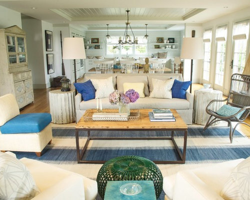 Beach Style Living Room Design Ideas, Pictures, Remodel & Decor