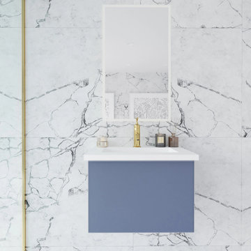 Laviva 313VTR-24NB-MW Vitri 24 - Nautical Blue Vanity Cabinet + Matte White VIVA