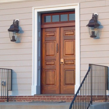 Solid Mahogany Wood Front Door and Transom