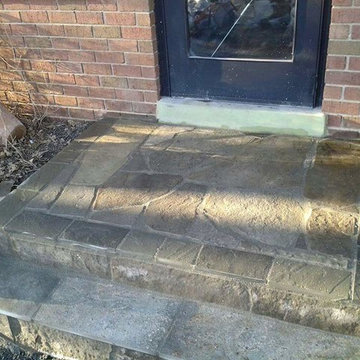 Irregular Stone landing with step