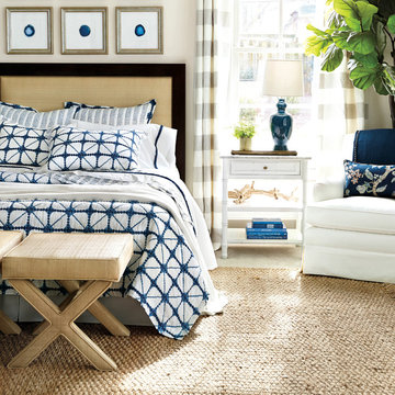 Cohen Headboard, Milos Quilted Bedding, Fringe Sheet Set