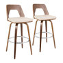 Walnut Wood/Cream PU/Chrome