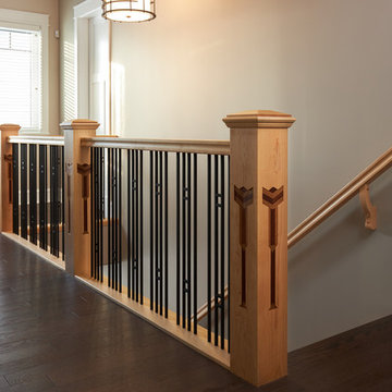 Custom Craftsman Inlaid Newel Post