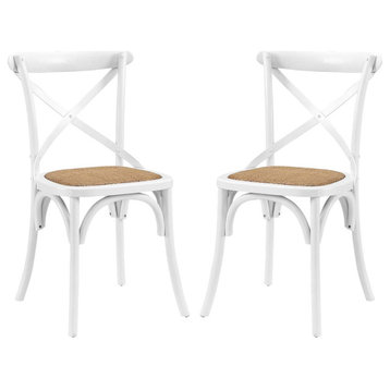 White Gear Dining Side Chair Set of 2