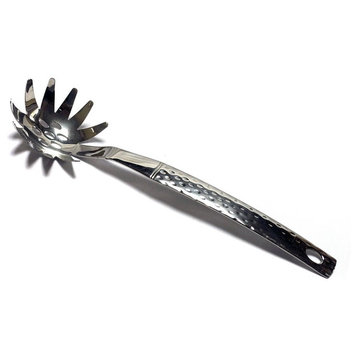 Stainless Steel Spaghetti Fork With Hammered Handle Design