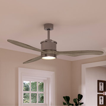 Luxury Modern Ceiling Fan, Brushed Nickel, UHP9091, Lewes Collection
