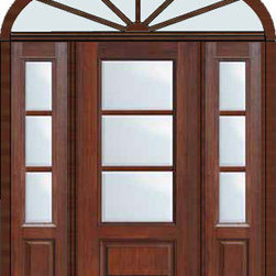 Prehung French Single Door 96 Wood Mahogany Full Lite 12 Lite - Patio Doors