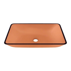 Roman Coral Colored Glass Vessel Bathroom Sink - Bathroom Sinks