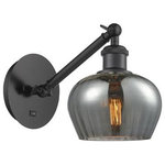 Innovations Lighting - Innovations Lighting 317-1W-BK-G93 Fenton, 1 Light Wall In Art Nouveau S - The Fenton 1 Light Sconce is part of the BallstonFenton 1 Light Wall  Matte BlackUL: Suitable for damp locations Energy Star Qualified: n/a ADA Certified: n/a  *Number of Lights: 1-*Wattage:100w Incandescent bulb(s) *Bulb Included:No *Bulb Type:Incandescent *Finish Type:Matte Black