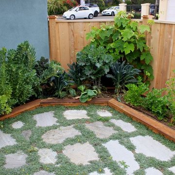 Flagstone Patio with Custom Garden Beds