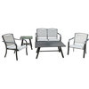 Foxhill 5-Piece Patio Set,  2 Sling Chairs, Loveseat, Coffee Table, & 22" Table