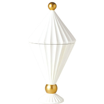 Cirque Vessel With Lid White, Tall