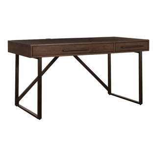 Simpli Home Lowry Flat Top Desk - Rustic Natural Aged Brown