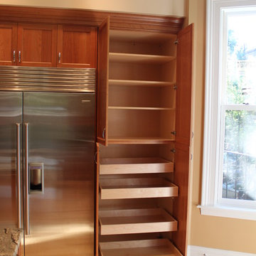Transitional cherry wood kitchen in Boston