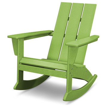 POLYWOOD Modern Adirondack Rocking Chair, Lime