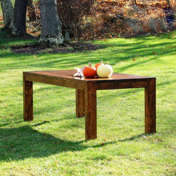 Modern Rustic Farmhouse Dining Room Table and Bench Set