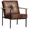 Marcel Mid Century Tufted Leather Armchair