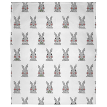 Easter Bunny Fluffle Throw Blanket, Laurel Tree Green, 60"x80"